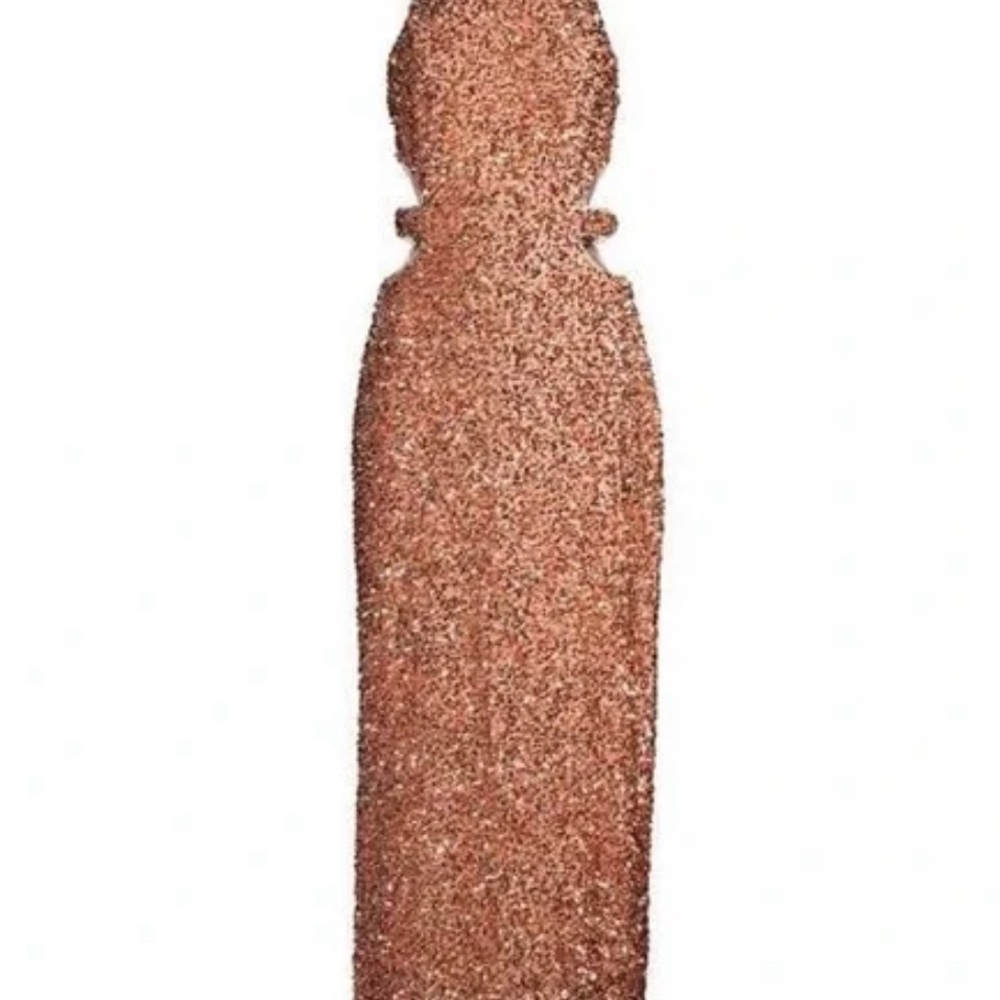 Elegant Glittering Maxi Dress in Rose Gold